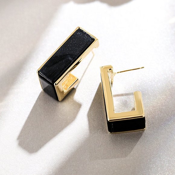 COPY - Black and Gold Earring - Picture 1 of 1